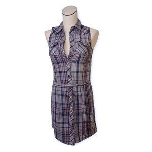 TOMMY HILFIGER • XS plaid dress sleeveless red white blue Spring Summer women's